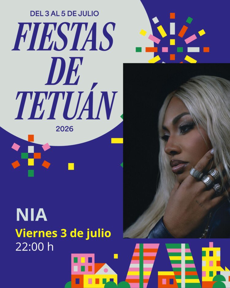 Cartel de la artista NIA en las Fiestas de Tetuán 2026