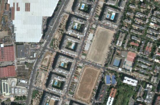 Imagen aérea de la parcela en el distrito de Villaverde (C) Geoportal Ayuntamiento de Madrid