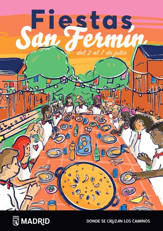 Cartel de las Fiestas de San Fermín 2026 en distrito Usera