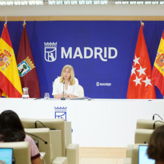 La vicealcaldesa y portavoz municipal, Inma Sanz, en la rueda de prensa de hoy