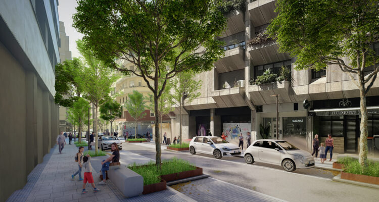 Render de la calle Alonso Cano que muestra cómo quedará al finalizar la actuación
