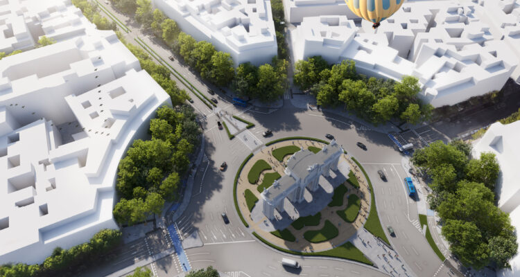 Render del proyecto de remodelación de la calle de Alcalá entre las plazas de Cibeles e Independencia