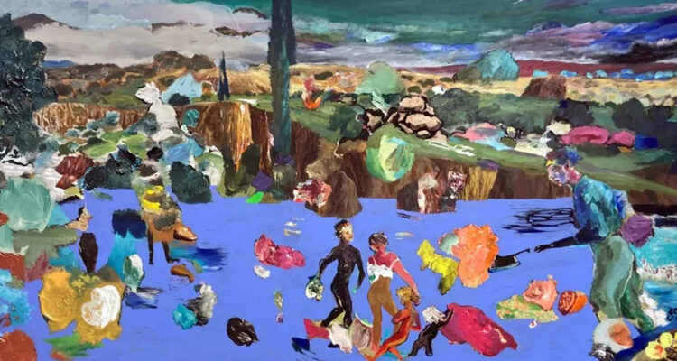 'Aclarando el estanque', pintura de Carlos Franco