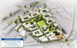 Infografía del proyecto de regeneración urbana en los antiguos terrenos de la fábrica Borondo