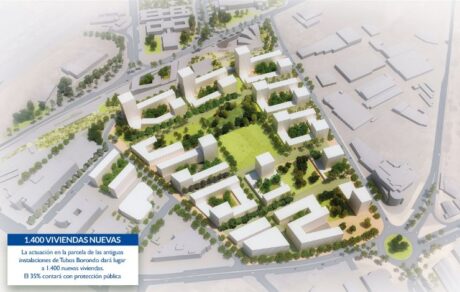 Infografía del proyecto de regeneración urbana en los antiguos terrenos de la fábrica Borondo