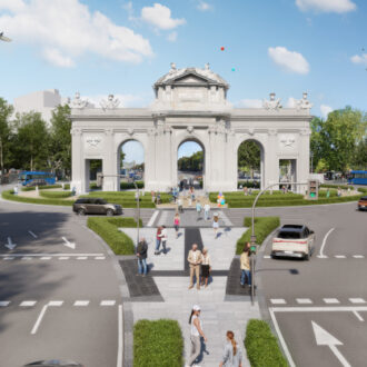 Render del proyecto de remodelación de la calle de Alcalá entre las plazas de Cibeles e Independencia