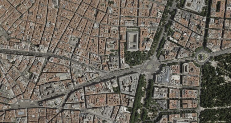 Imagen vuelo zonas distrito de Centro y Retiro