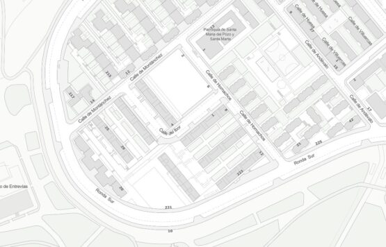 Mapa del entorno de la calle Ibor en Puente de Vallecas (C) Geoportal Ayuntamiento de Madrid