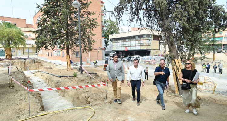 Momento de la visita a la zona incluida en Plan Regenera Madrid en Poblado Dirigido de Manoteras