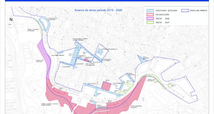 Plano de la nueva pasarela peatonal del parque de la Cornisa de Tetuán