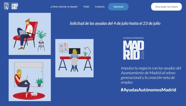 Portal sobre ayudas para autónomos del Ayuntamiento de Madrid