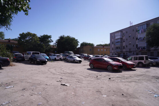 Zona degradada en Nuestra Señora de las Nieves de Villa de Vallecas, donde actuará el Plan Regenera Madrid