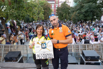 La jefa de la Unidad de Organización de SAMUR-Protección Civil, Paloma Miravet, en el pregón de las Fiestas de San Cayetano, San Lorenzo y La Paloma 2026