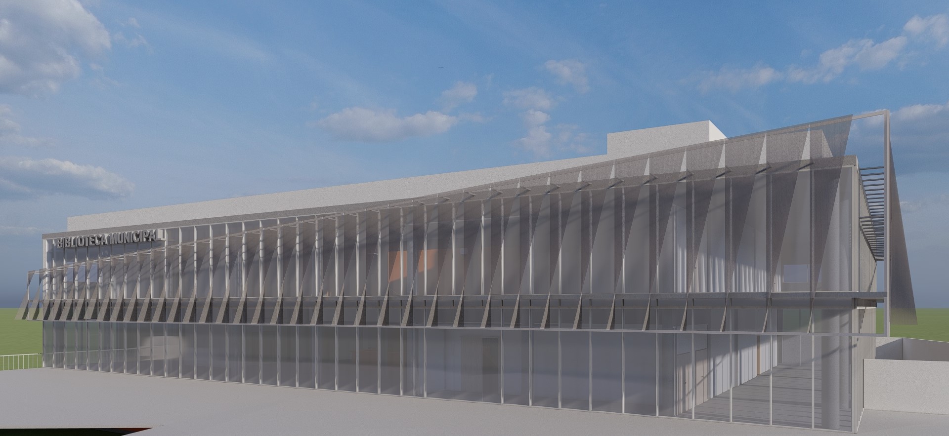 Render de la nueva biblioteca municipal del distrito de Hortaleza, que llevará el nombre de Rosa Chacel