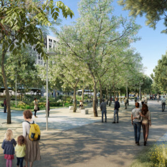 Recreación digital del futuro bulevar del Ensanche de Vallecas