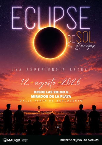 Cartelería propuesta eclipse de sol en el distrito de Barajas