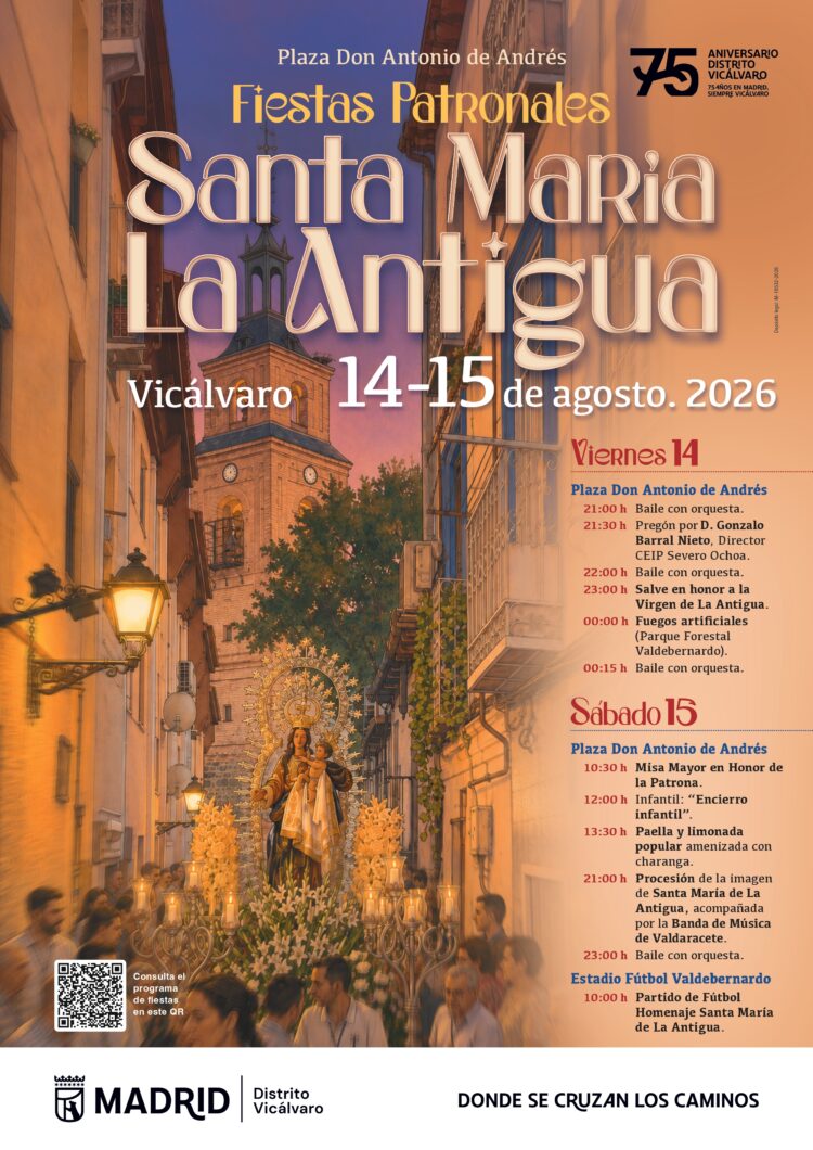 Cartel de las Fiestas de Santa María la Antigua 2026 de Vicálvaro