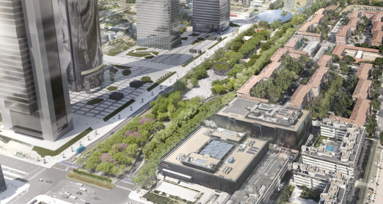 Recreación aérea del futuro Parque Castellana