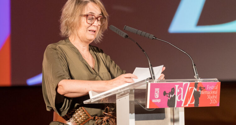 La delegada de Cultura, Turismo y Deporte, Marta Rivera de la Cruz, en la presentación de la programación de JAZZMADRID 2026