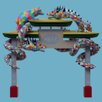 Parte frontal del diseño de Okuda del arco chino de Usera