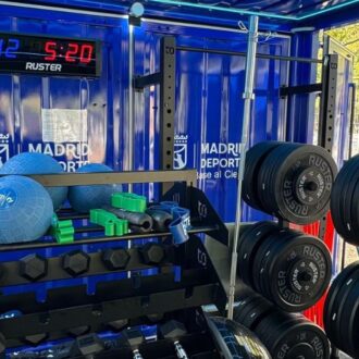 Nadia Álvarez en su visita este miércoles al nuevo Cubo Gym del Centro Deportivo Municipal La Almudena