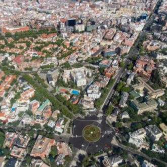Perspectiva aérea de la capital