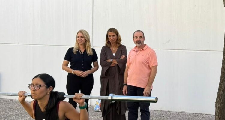 Nadia Álvarez en su visita este miércoles al nuevo Cubo Gym del Centro Deportivo Municipal La Almudena