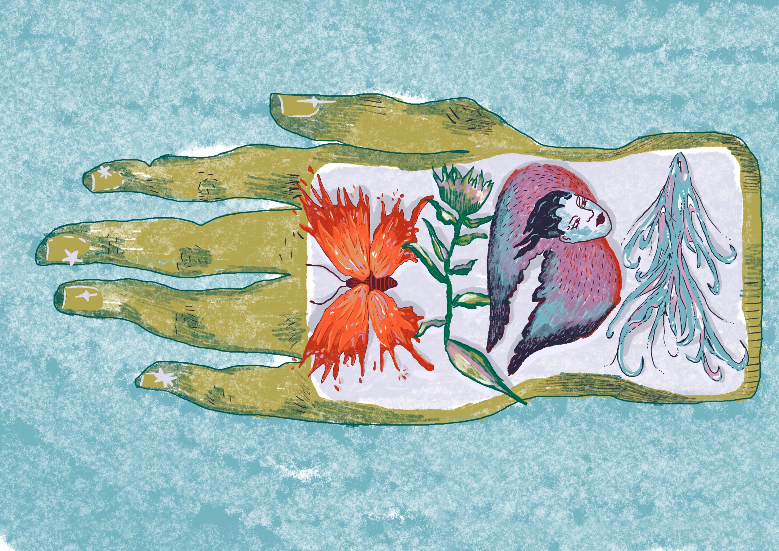 Ilustración de 'Utopías en Flor' en Quinta de los Molinos
