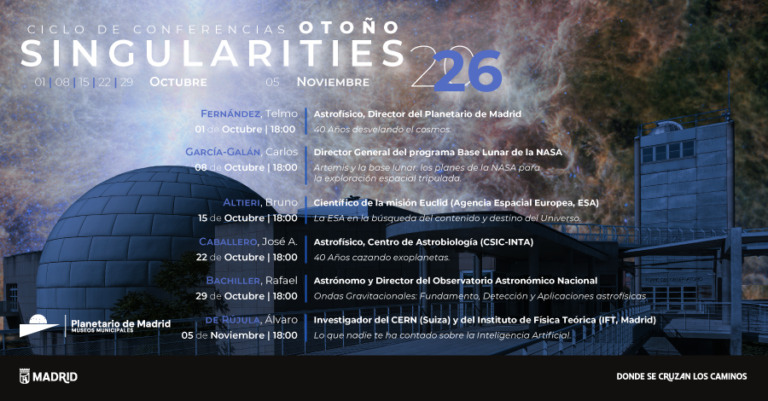Cartel del ciclo de conferencias 'Singularities'