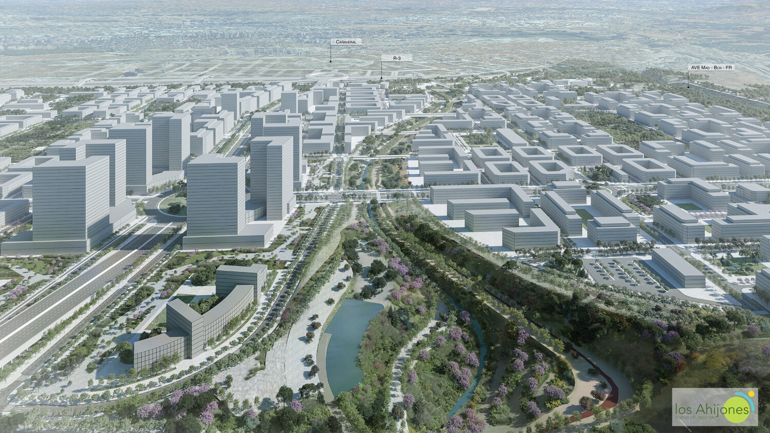 Render del desarrollo urbanístico de Los Ahijones, en el distrito de Vicálvaro