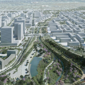 Render del desarrollo urbanístico de Los Ahijones, en el distrito de Vicálvaro
