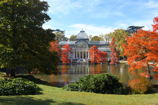Imagen del Palacio de Cristal del parque de El Retiro