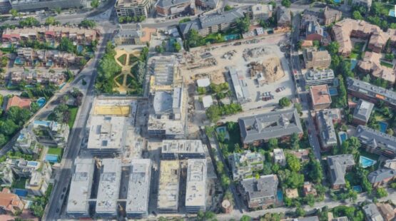 Imagen en 3D del área ‘Ciudad de Servicios de la ONCE-Calle de María Guilhou’ (C) Geoportal Ayuntamiento de Madrid