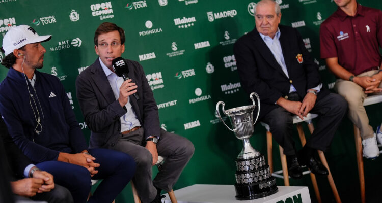 El alcalde de Madrid, José Luis Martínez-Almeida, en la presentación del torneo de golf Open de España presented by Madrid