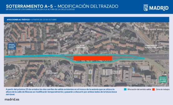 Plano modificación del trazado con motivo del soterramiento de la A-5