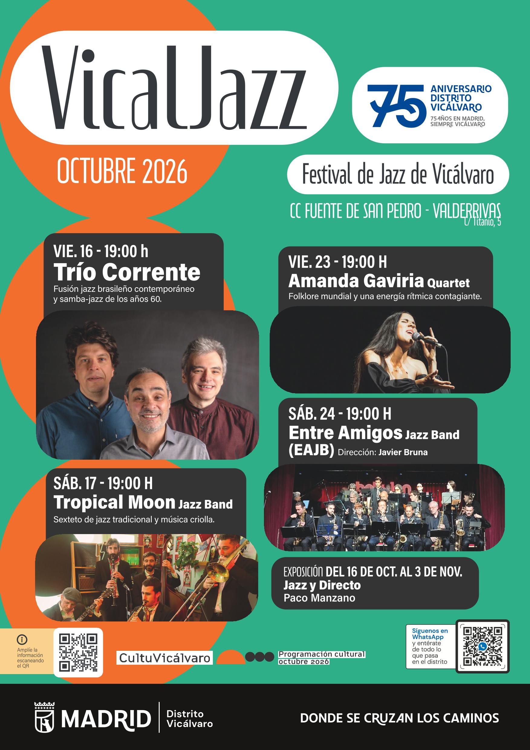 Imagen del cartel de Vicaljazz, festival de jazz de Vicálvaro