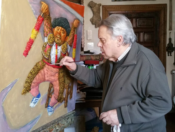 Antonio Pedrero pintando